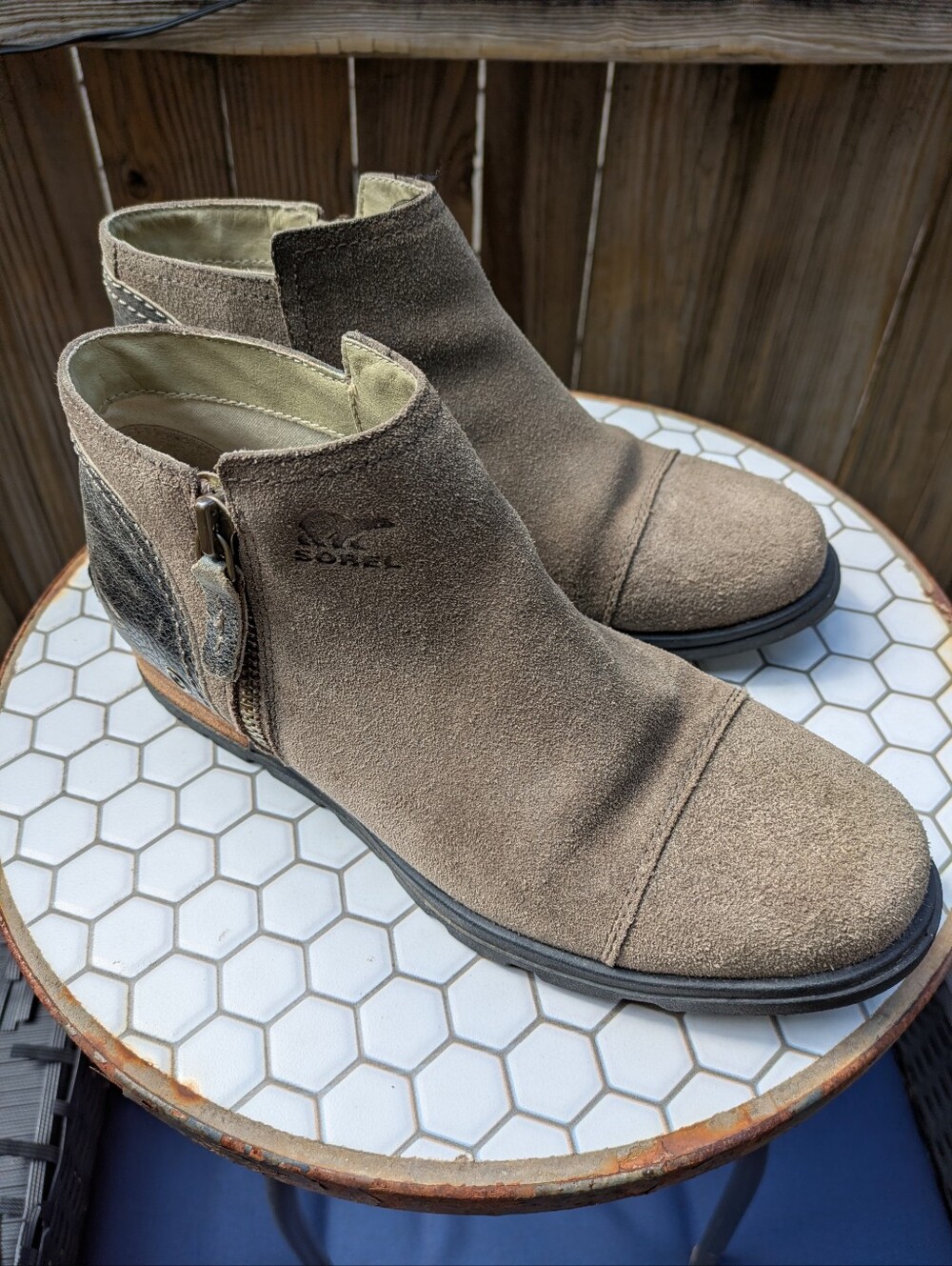 Sorel Major Low Suede Side Zip Ankle Boot Sz 8.5